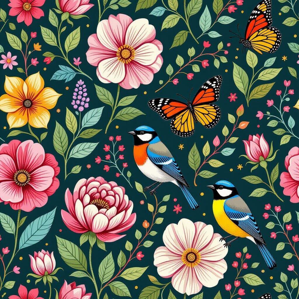 AI Generated Image of Flora and Fauna