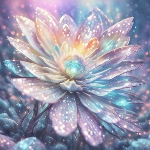 Magnificent Crystal Flower in Realistic Fantasy Art Style