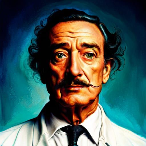 Hyperrealistic Portrait of Man Twirling Mustache