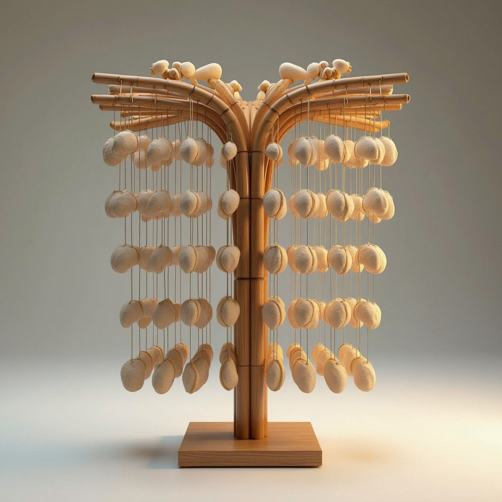 Elegant Bamboo Collar Stand in 3D Game Style