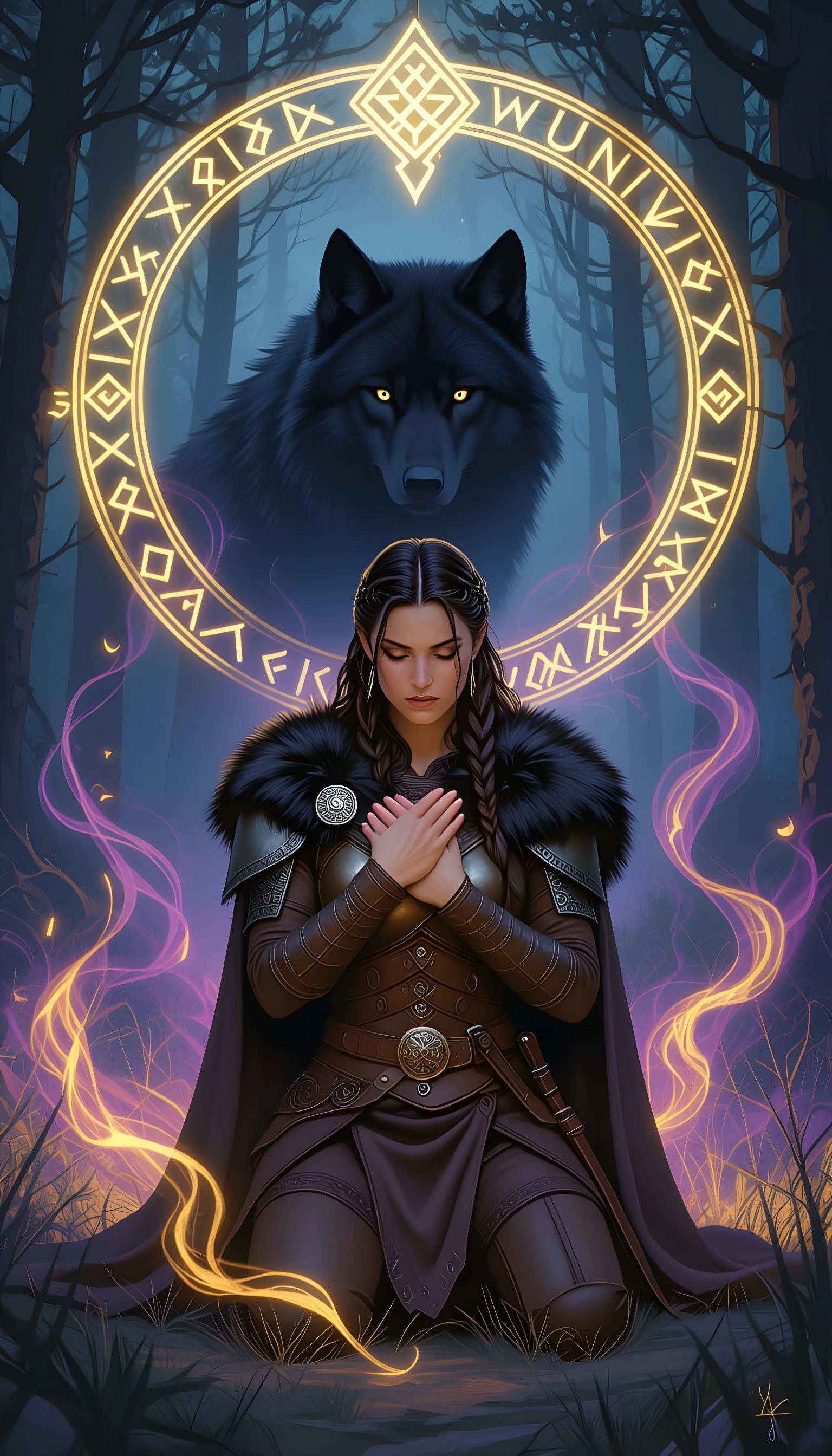 Viking Shieldmaiden in Twilight Forest, Nordthra Style