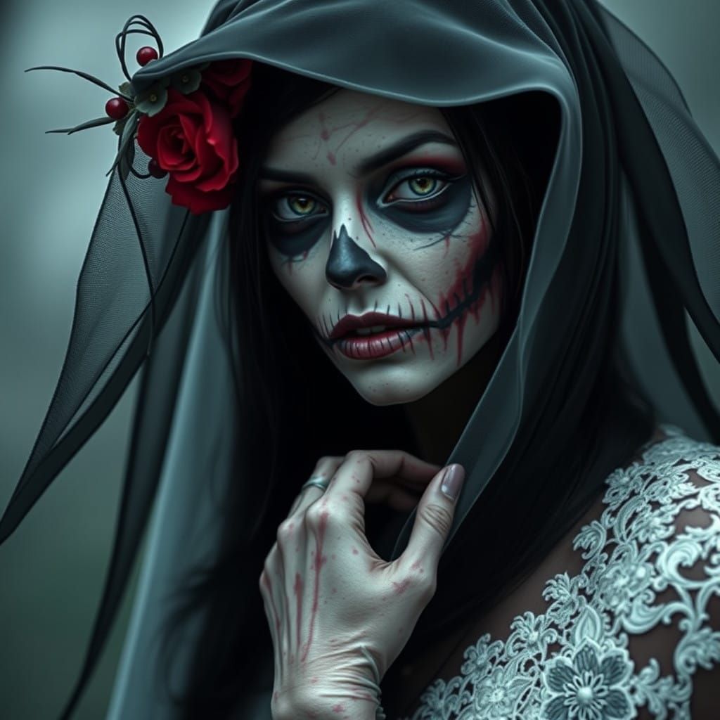 Romantic Zombie Bride in Veil