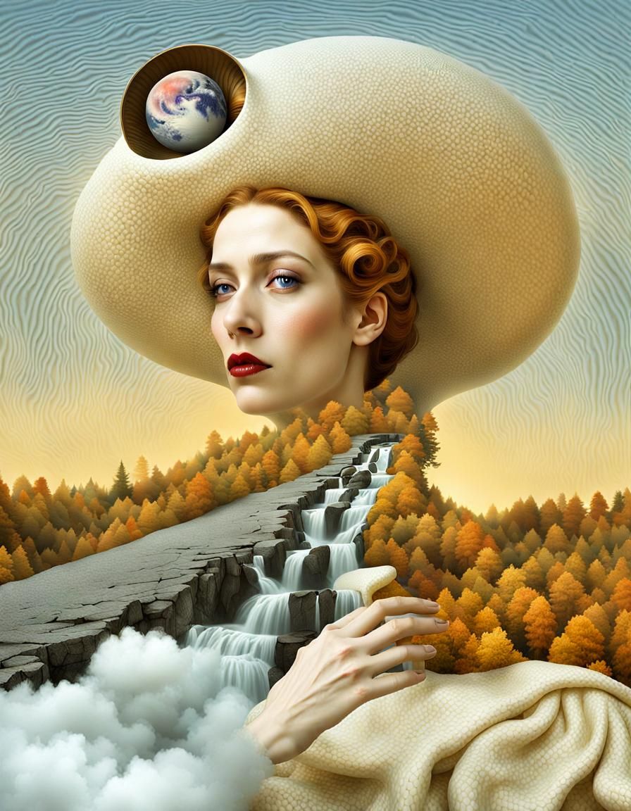 Magical Realism Landscape with Dreamy Ethereal Elements