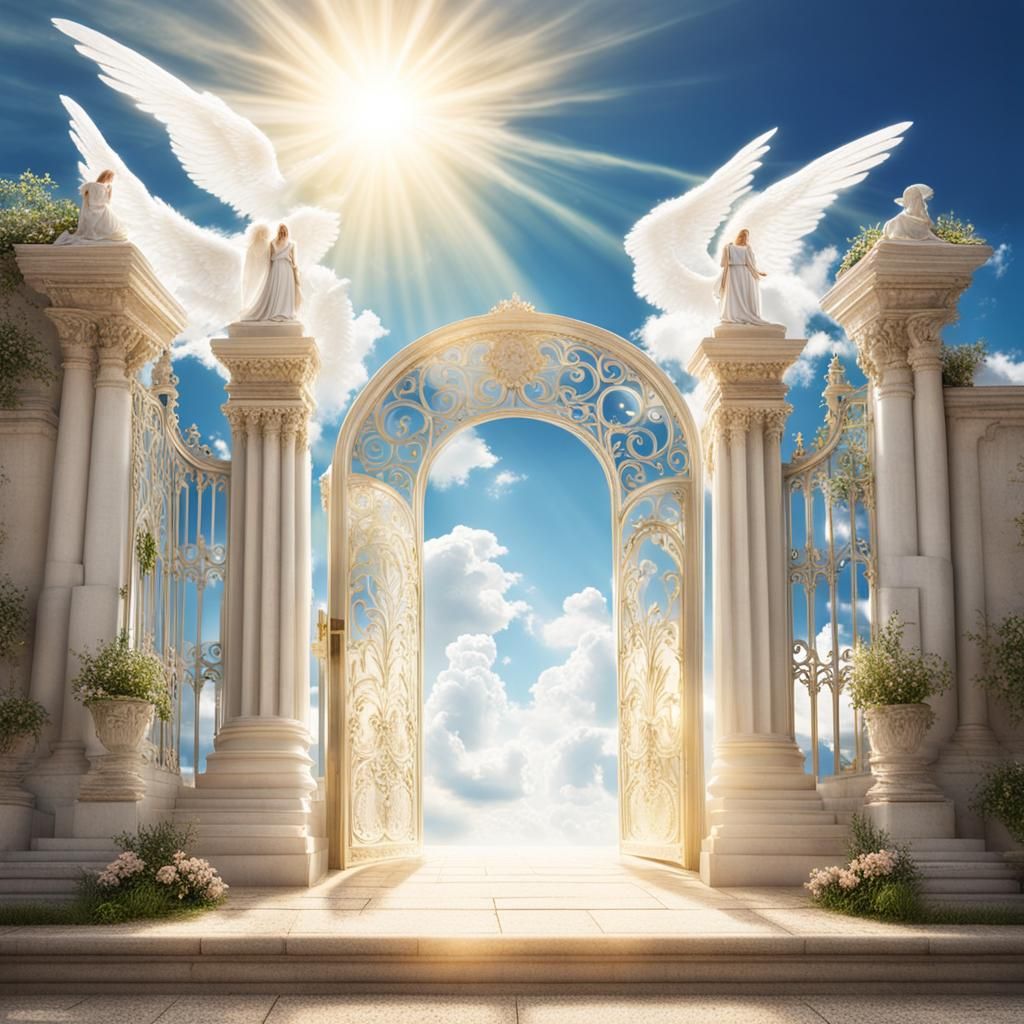 Angelic Gateway to Heaven in the Clouds