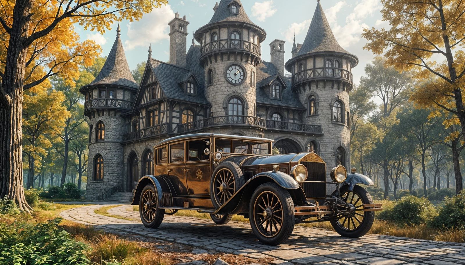 Steampunk 1914 Car by Elven Cottage