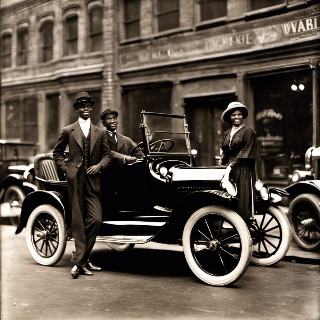 1920s Chicago Couple with Model T Ford