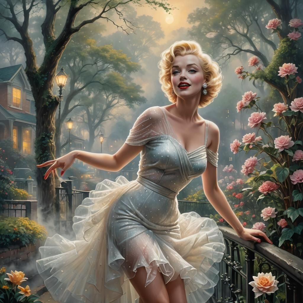 Ethereal Marilyn Monroe Portrait in Fantasy Style