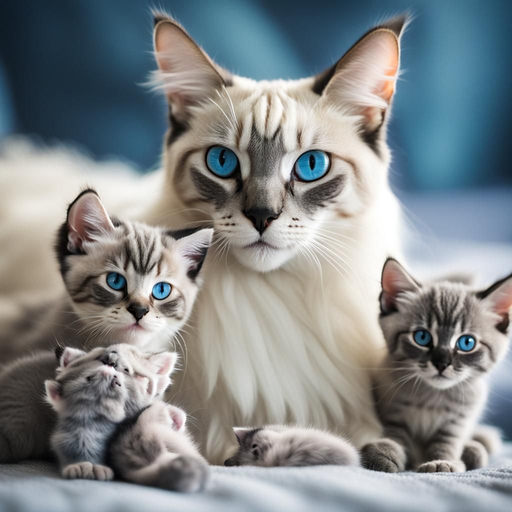 Mother Cat with Kittens