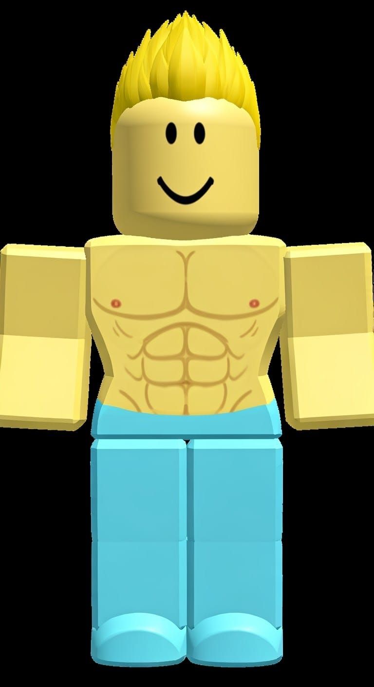 Bald Roblox Avatar with Smiley Face in 3D