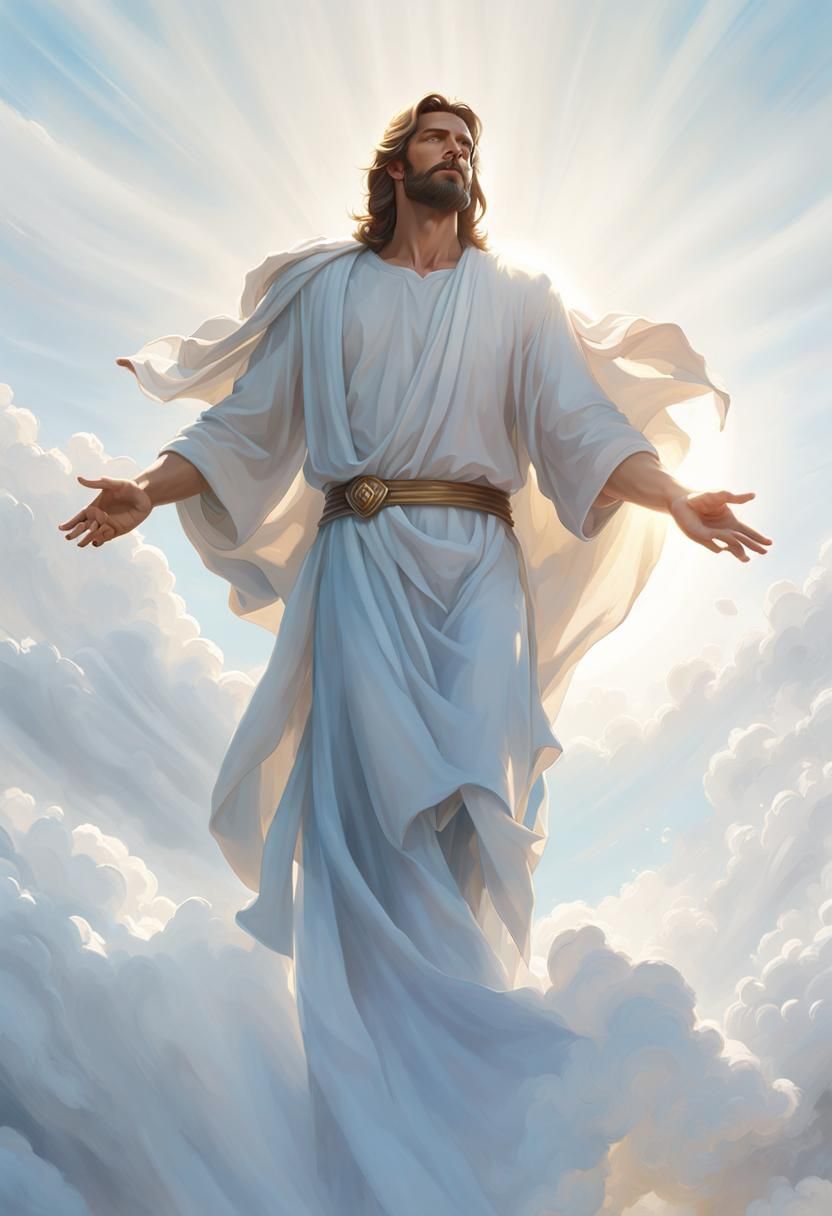 Divine Portrait of Jesus in Hyperdetailed Art Style