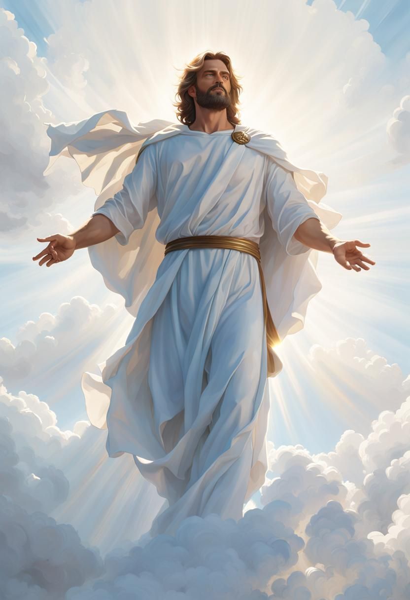 Radiant Portrait of Jesus in Divine Light