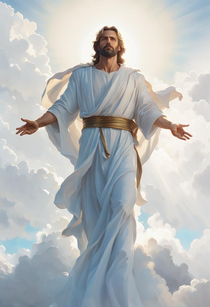 Radiant Portrait of Jesus Christ in Divine Light