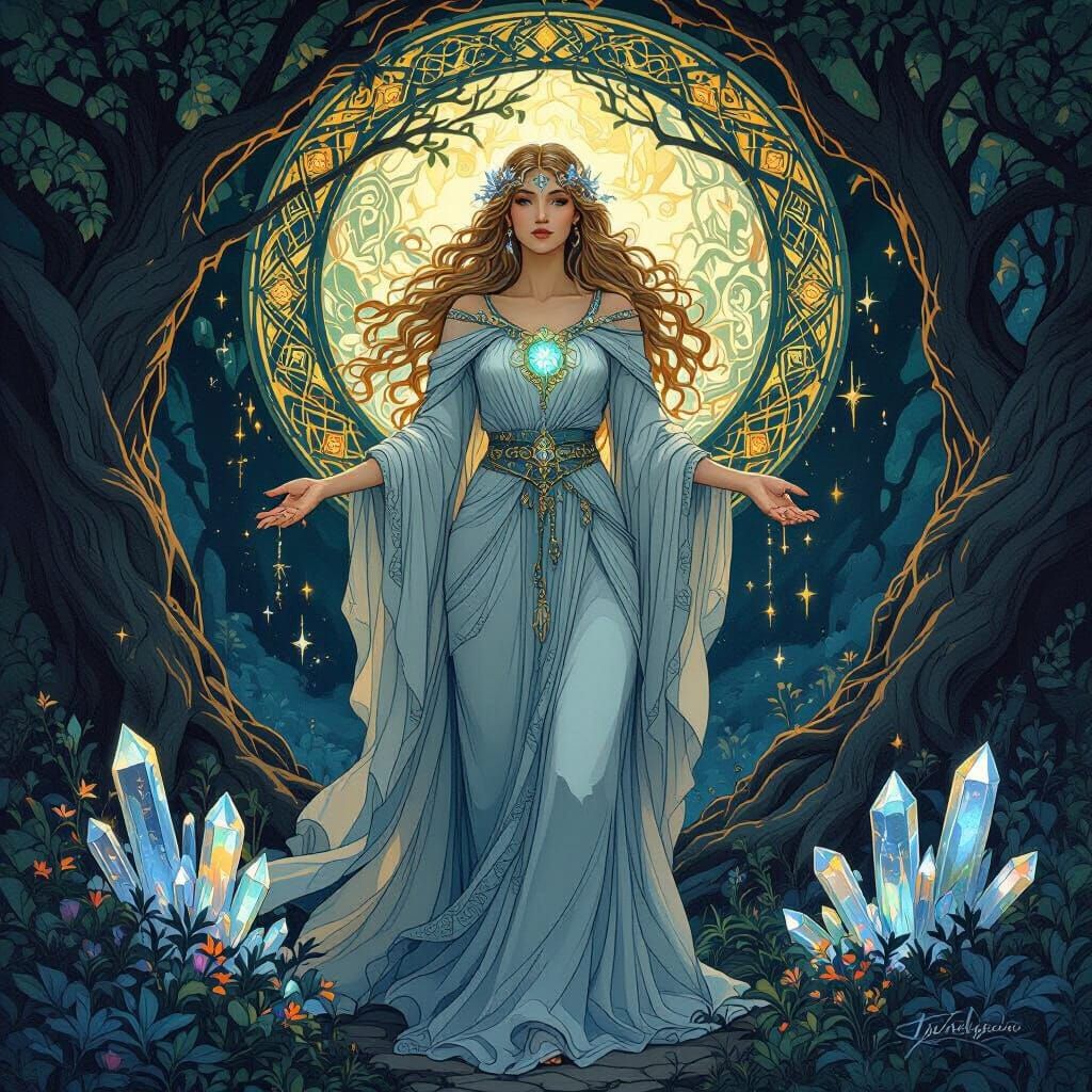 Celtic Goddess in Art Nouveau Style