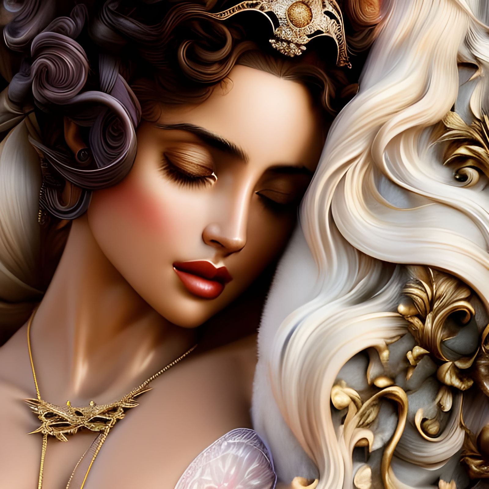 Sleeping Beauty: Rococo Portrait in 8K