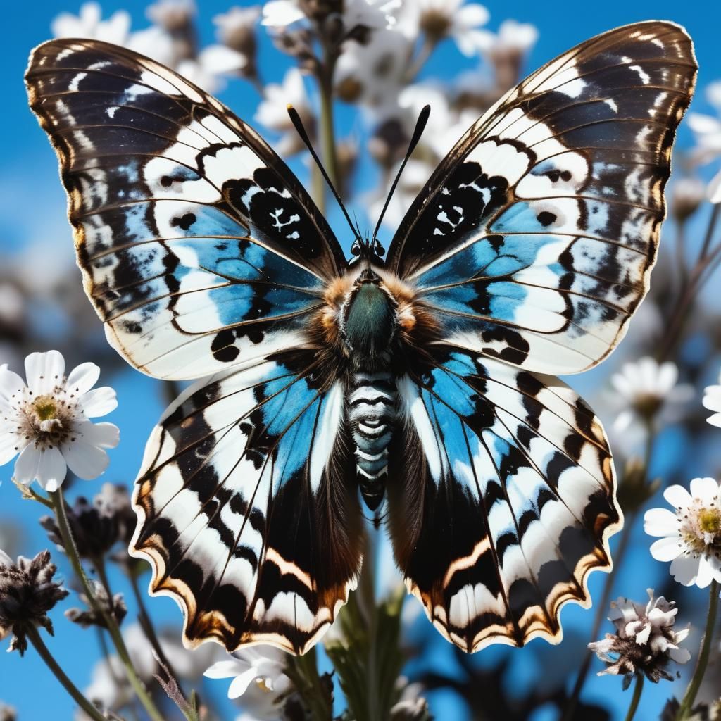 Eerie Butterfly with Rorschach Ink Blots