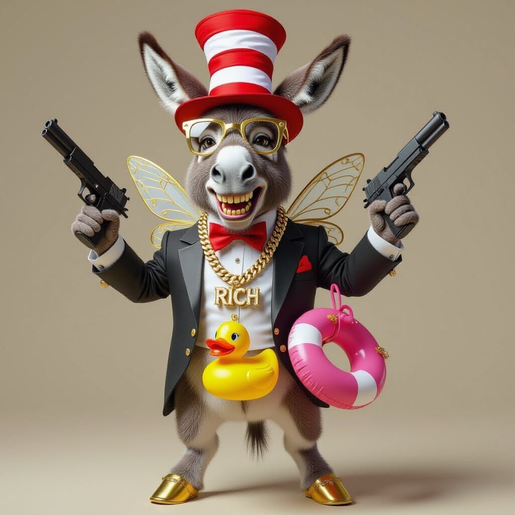 Hyper-Realistic Donkey Riches in Ash Thorp Style