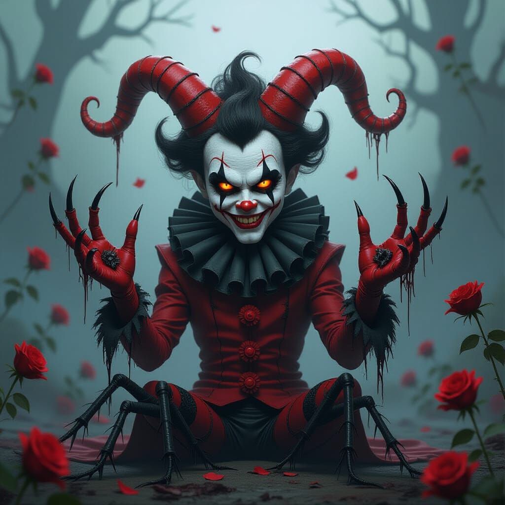 Demonic HIM Portrait in Hyperrealistic Airbrush Style