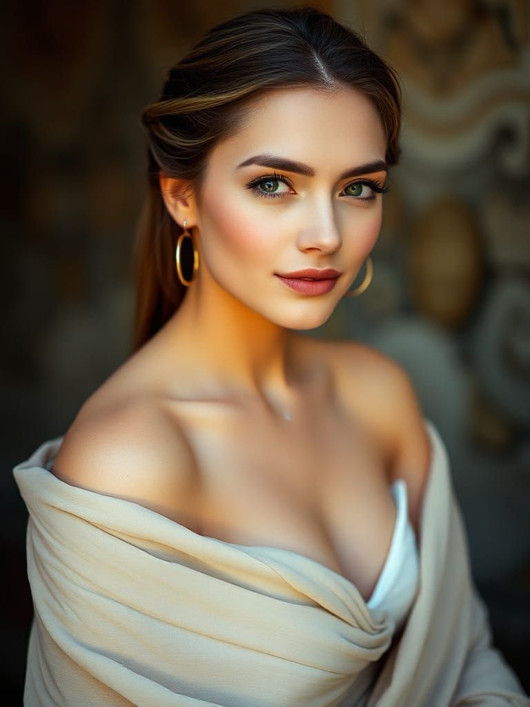Elegant Woman with Luminous Skin, Renaissance Portraiture