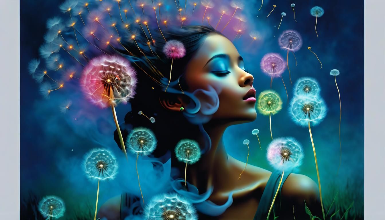 Dandelion Wish: A Surreal Fantasy in Soft Colors