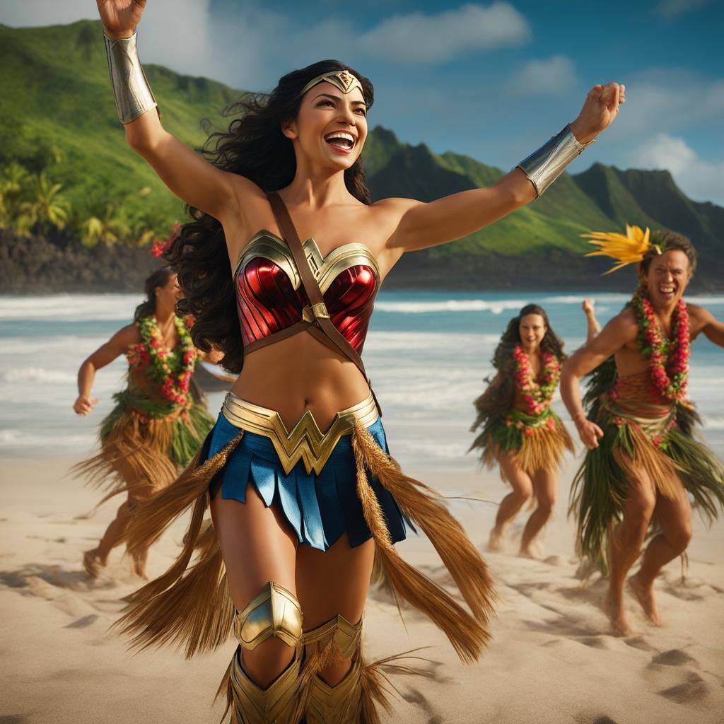 Wonder Woman vacation in Hawaii
