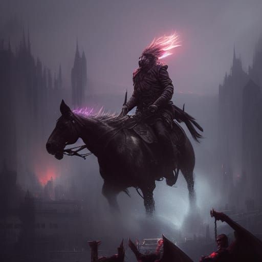 Apocalyptic Horsemen in Dark Fantasy Style