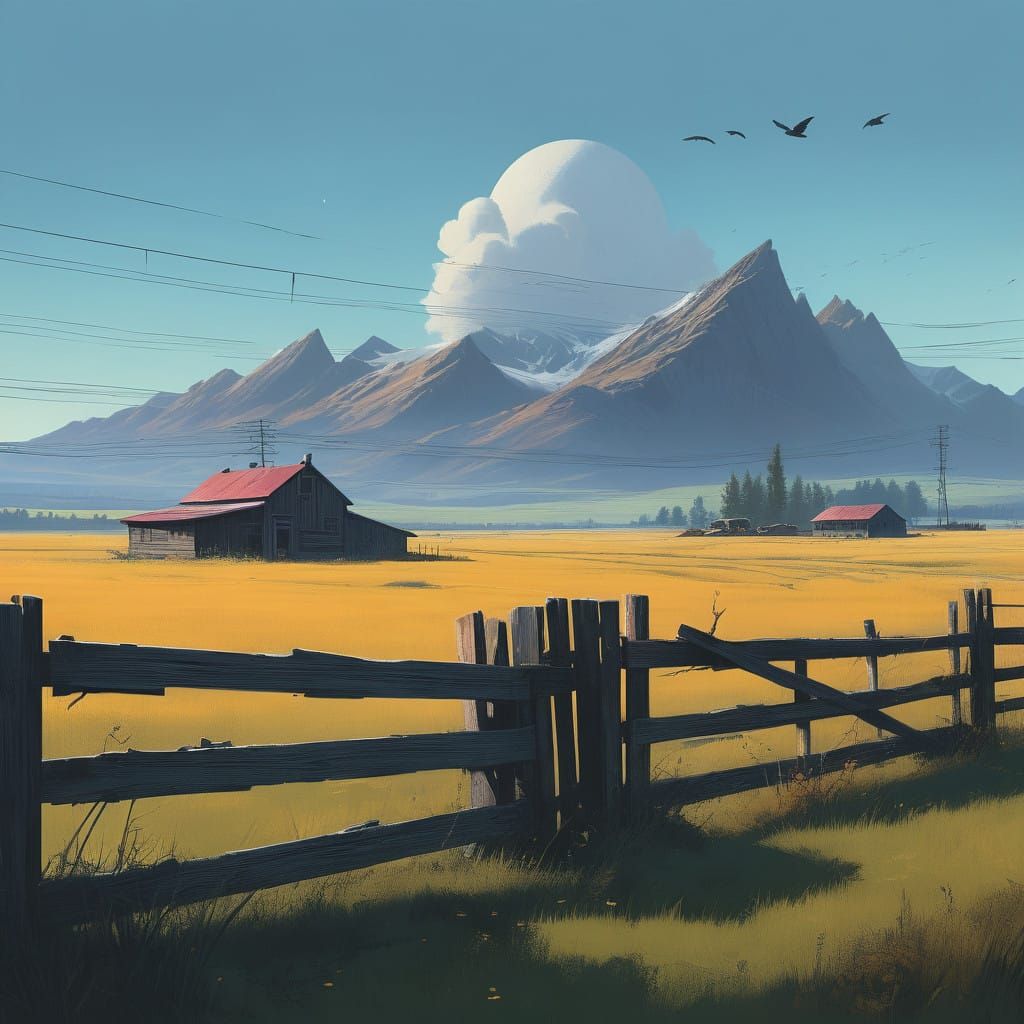 Hyperrealistic Worn Wooden Fence in Rural Americana Style