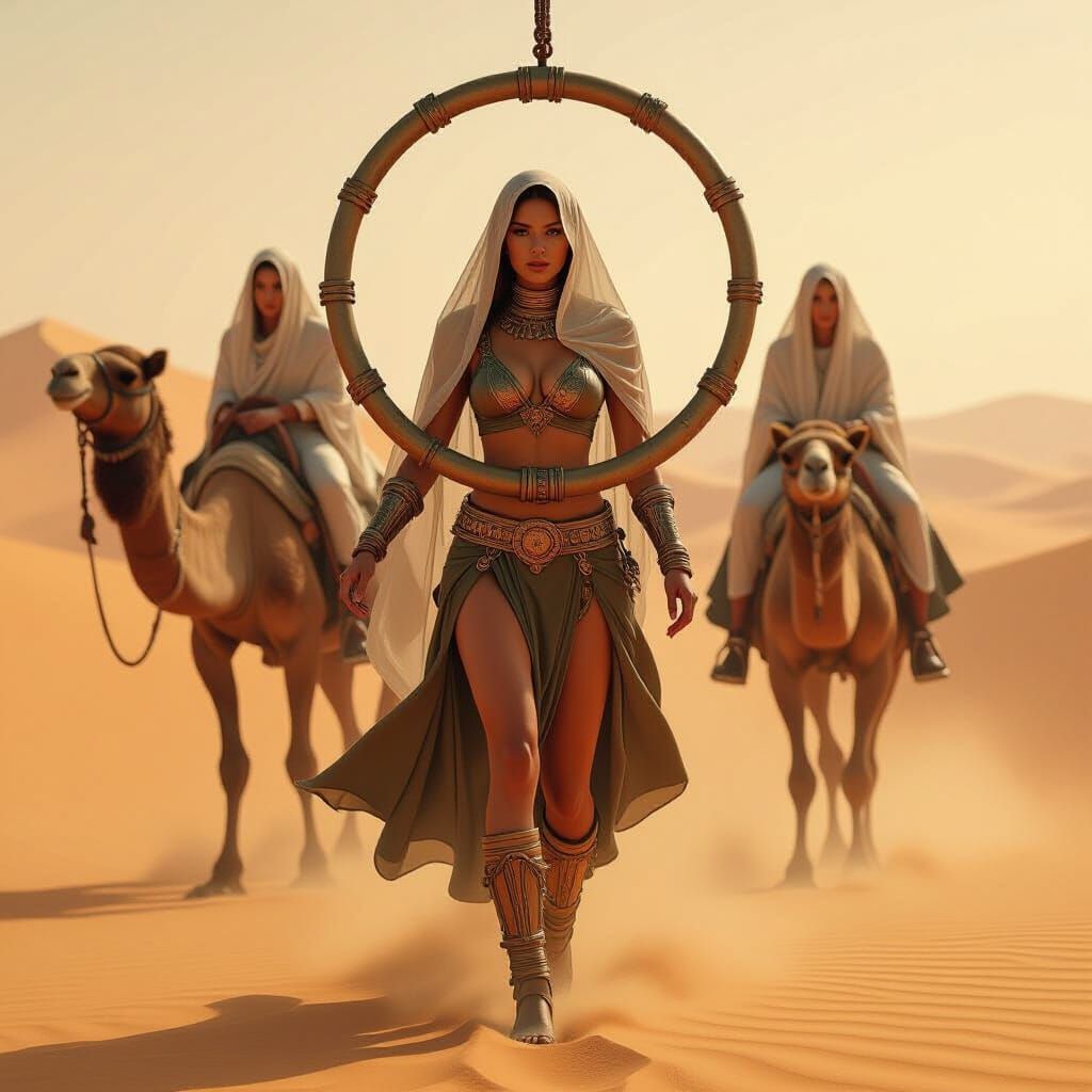 Desert Caravan Rider in Bronze Cage Harness