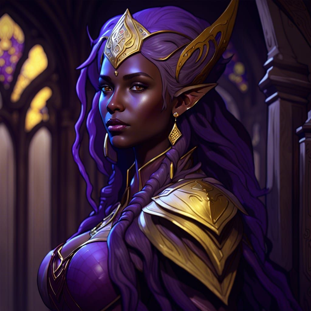 Exquisite Dark Elf in Hyperdetailed Fantasy Art