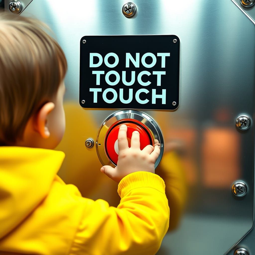 Futuristic Control Panel Warning in Vibrant Alcohol Ink Styl...