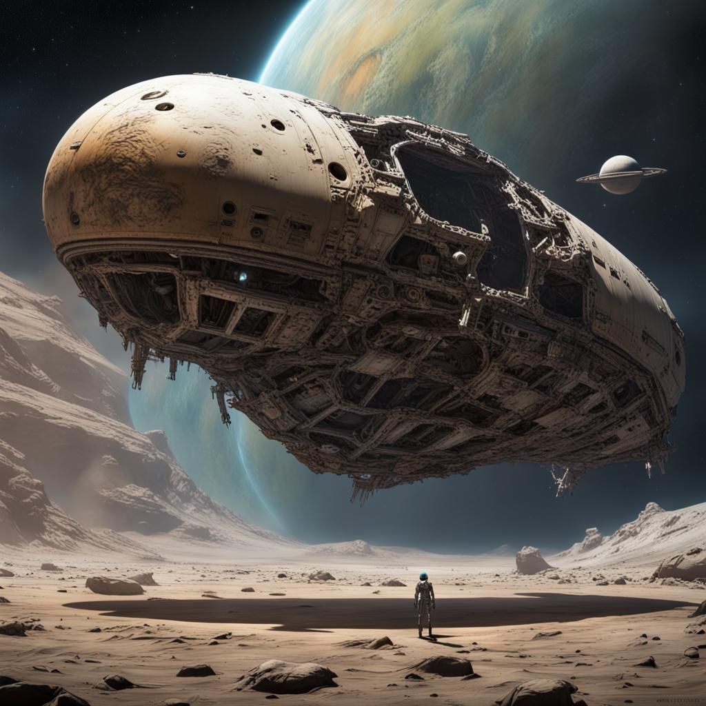 Derelict Alien Spacecraft near Jupiter