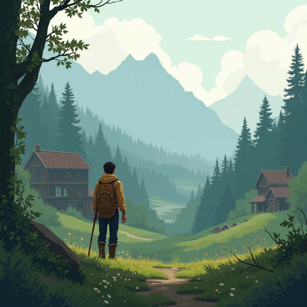 Black Forest Hiker Logo in Minimalist Style