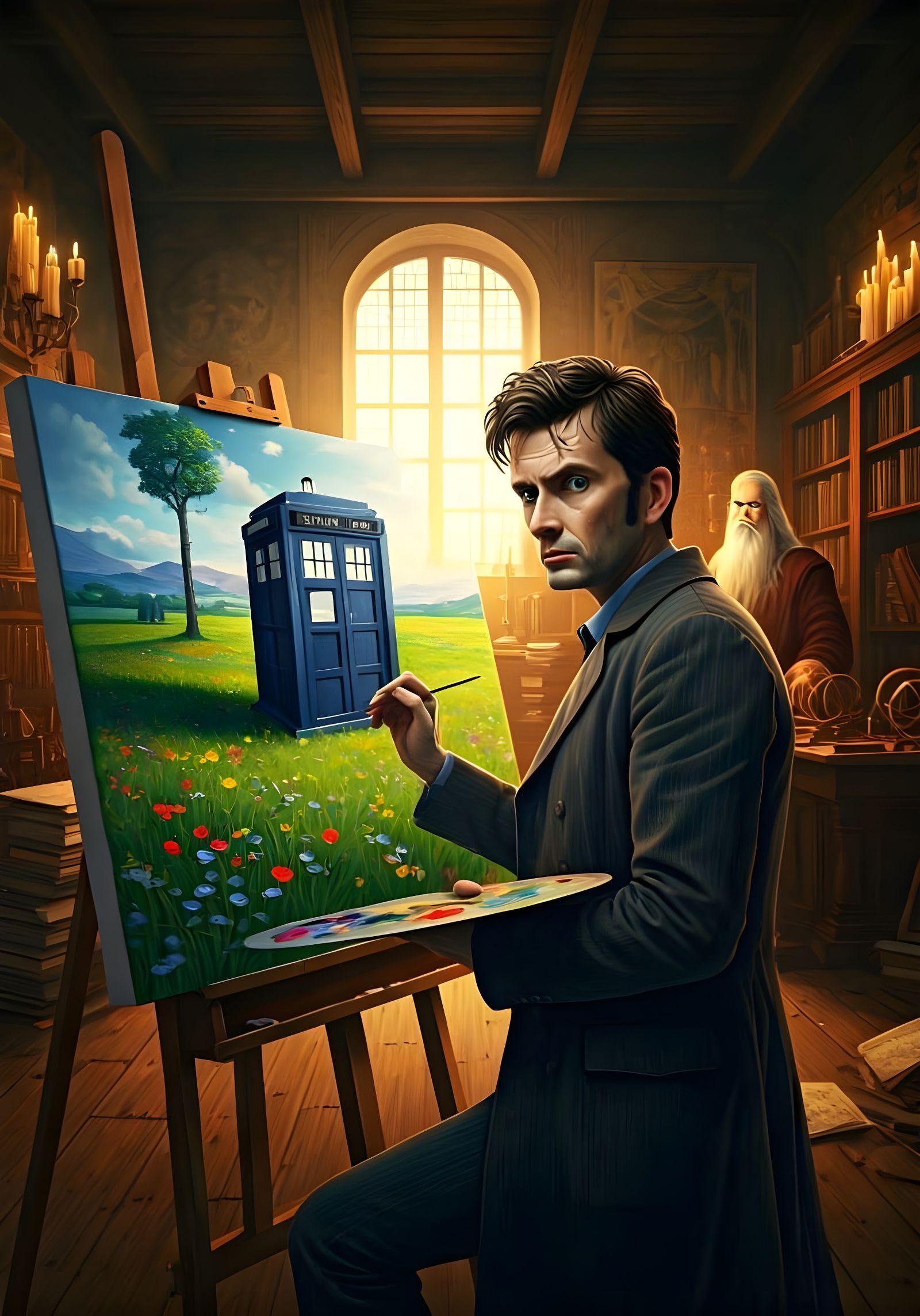 The Doctor's Brushstrokes: A Hyper Realistic Portrait of Dav...