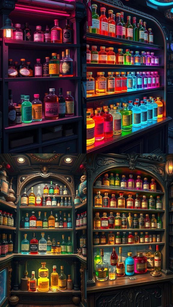 Mystical Elixir Shelf in Whimsical Style