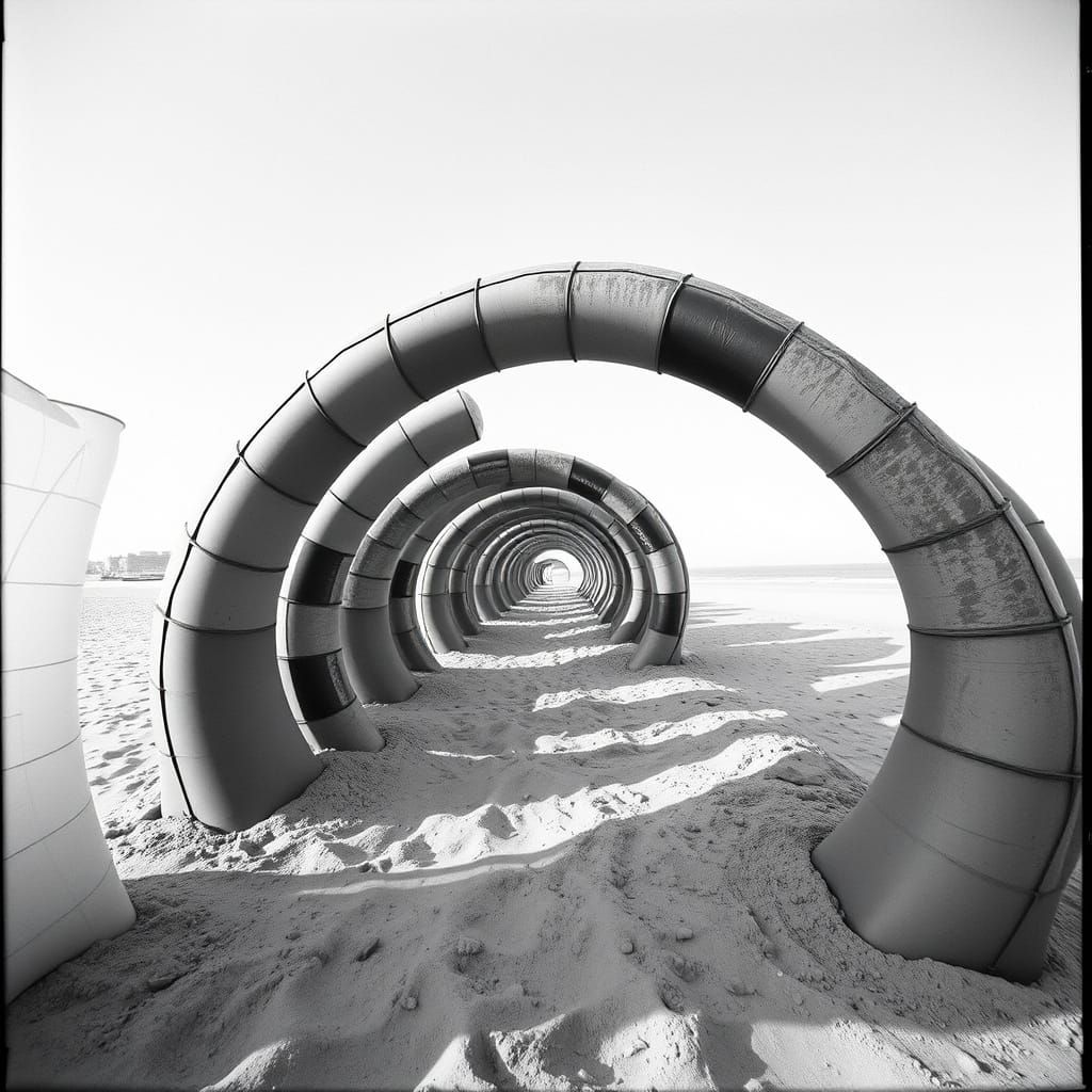 Vintage Beach Rubber Tunnel Course Photo