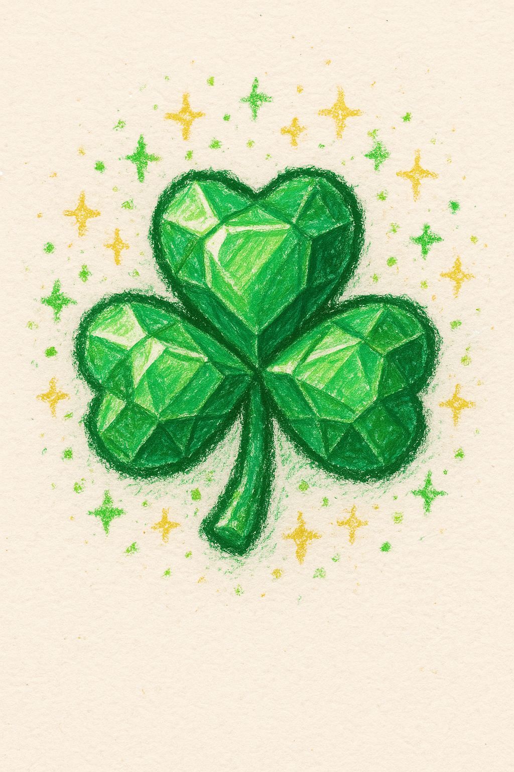 Emerald Clover Gem with Fairy Dust