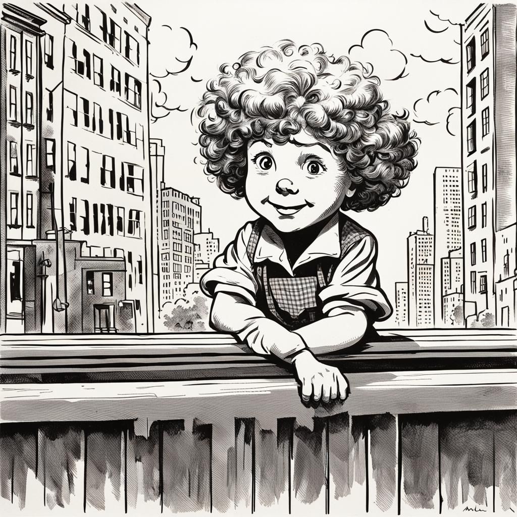 Little Orphan Annie in Charles Shultz Style