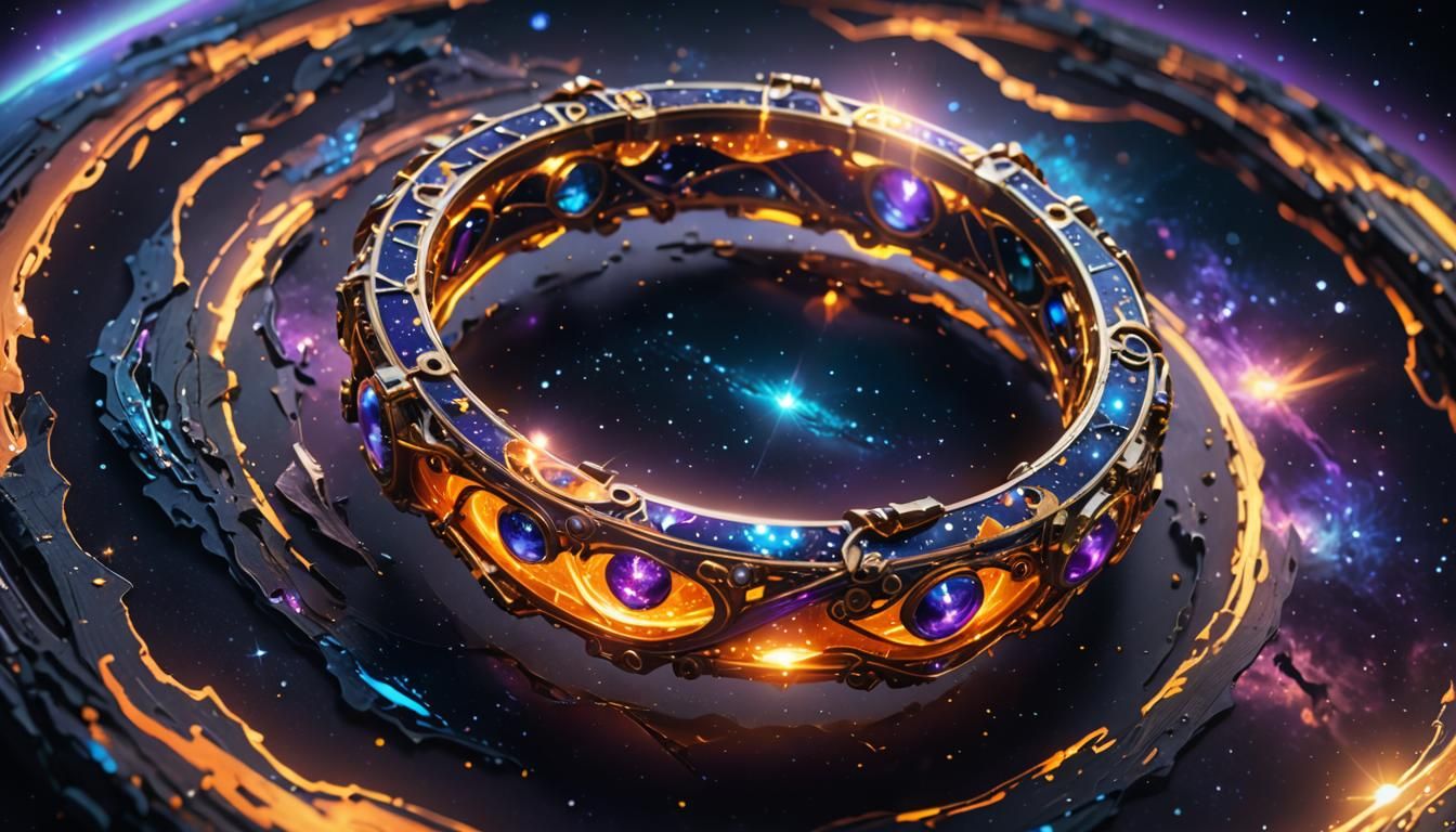 Ethereal Cosmic Ring Floating in Space