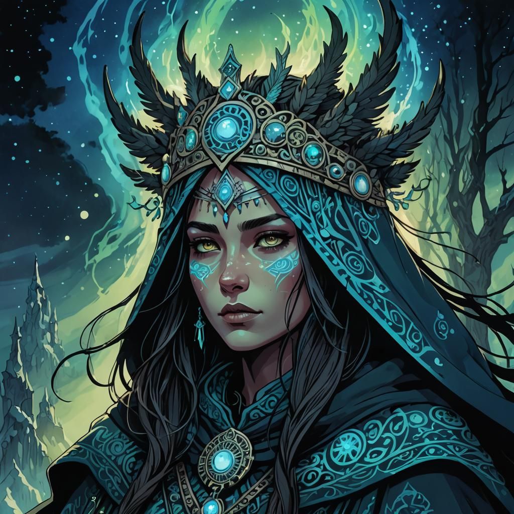 Mystical Siberian Spirit in Dark Fantasy Comic Art