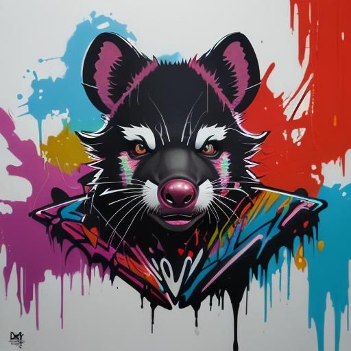 Colorful Tasmanian Devil Graffiti Splash Art