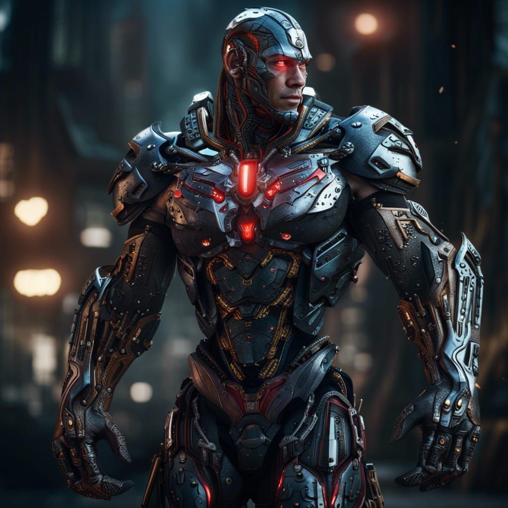 Cyborg from Justice League: Detailed Matte Painting