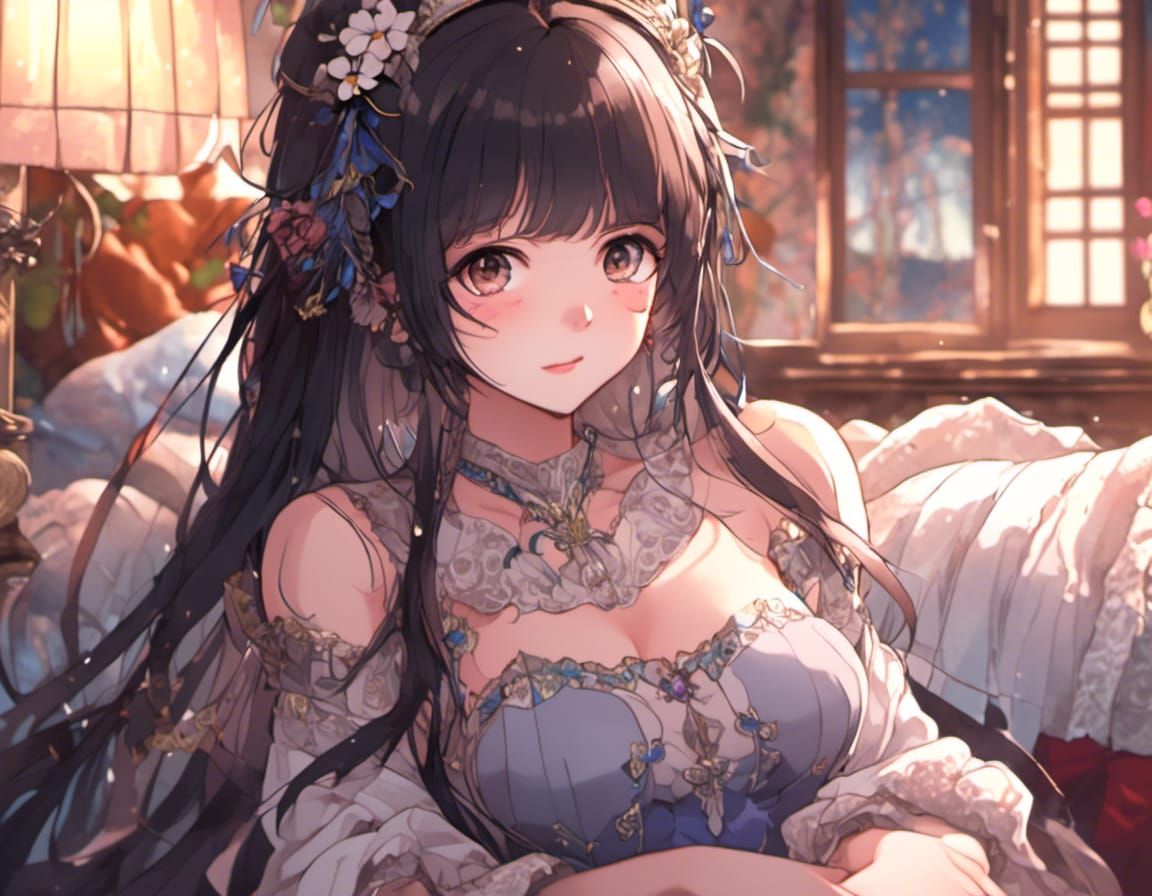 Japanese Woman in Sheer Nightgown