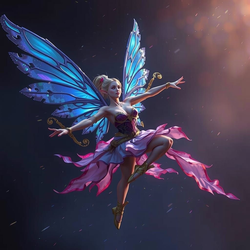 Fairy DND Character in Whimsical Ballet Pose