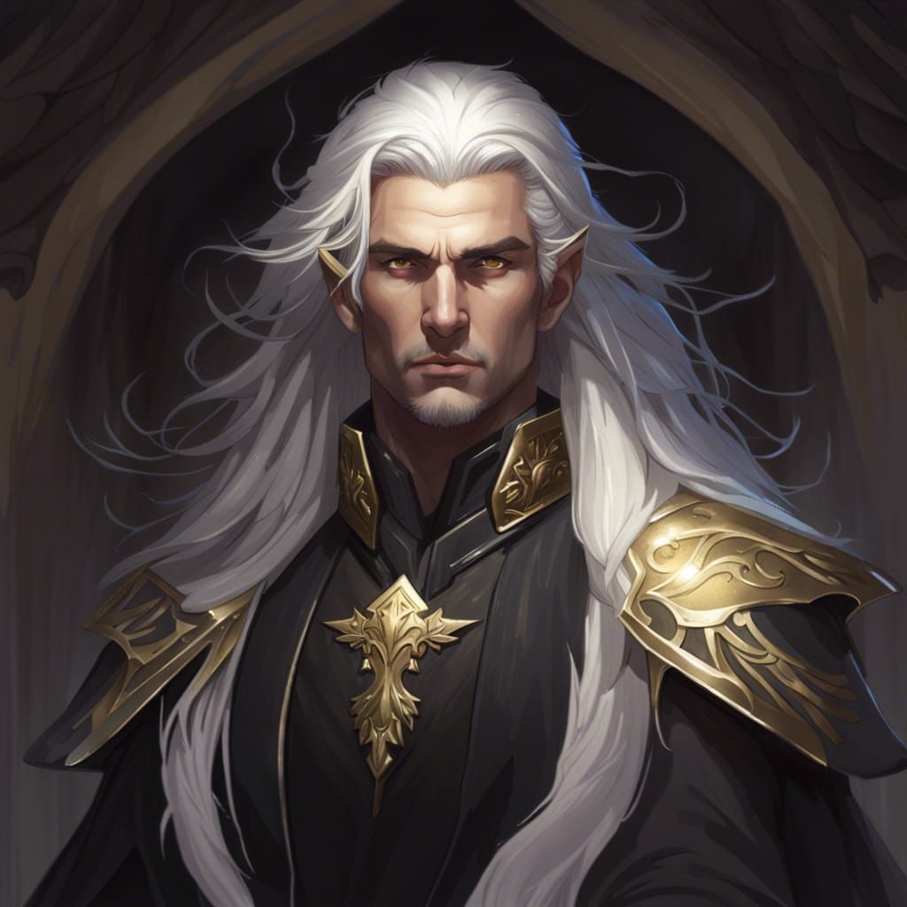 Aasimar Sorcerer Portrait in Hyperdetailed Style