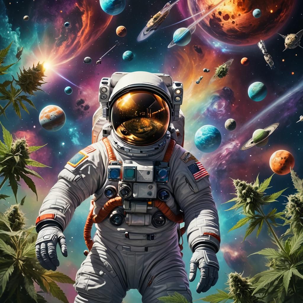 Astronaut in Cannabis-Themed Space Odyssey