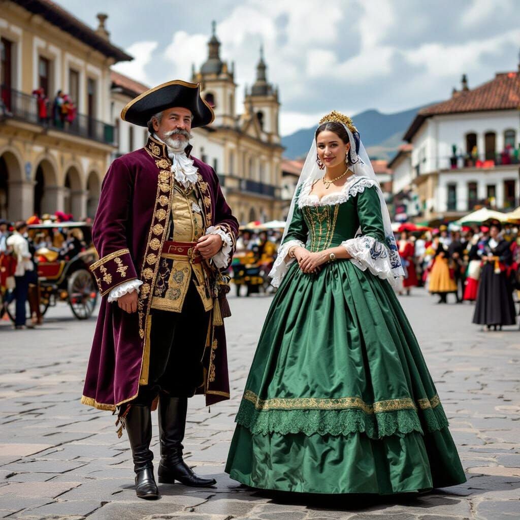Viceroy in Plaza Mayor, Bogota, 1765, in Historical Style