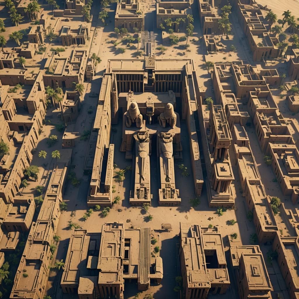 Luxor Temple Egypt: Detailed Matte Painting