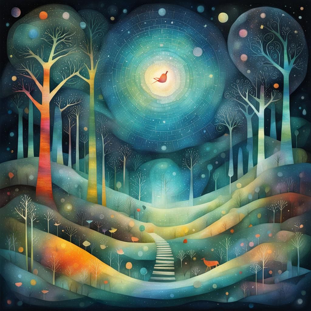 Enchanted Forest Meditation: A Cosmic Dreamscape