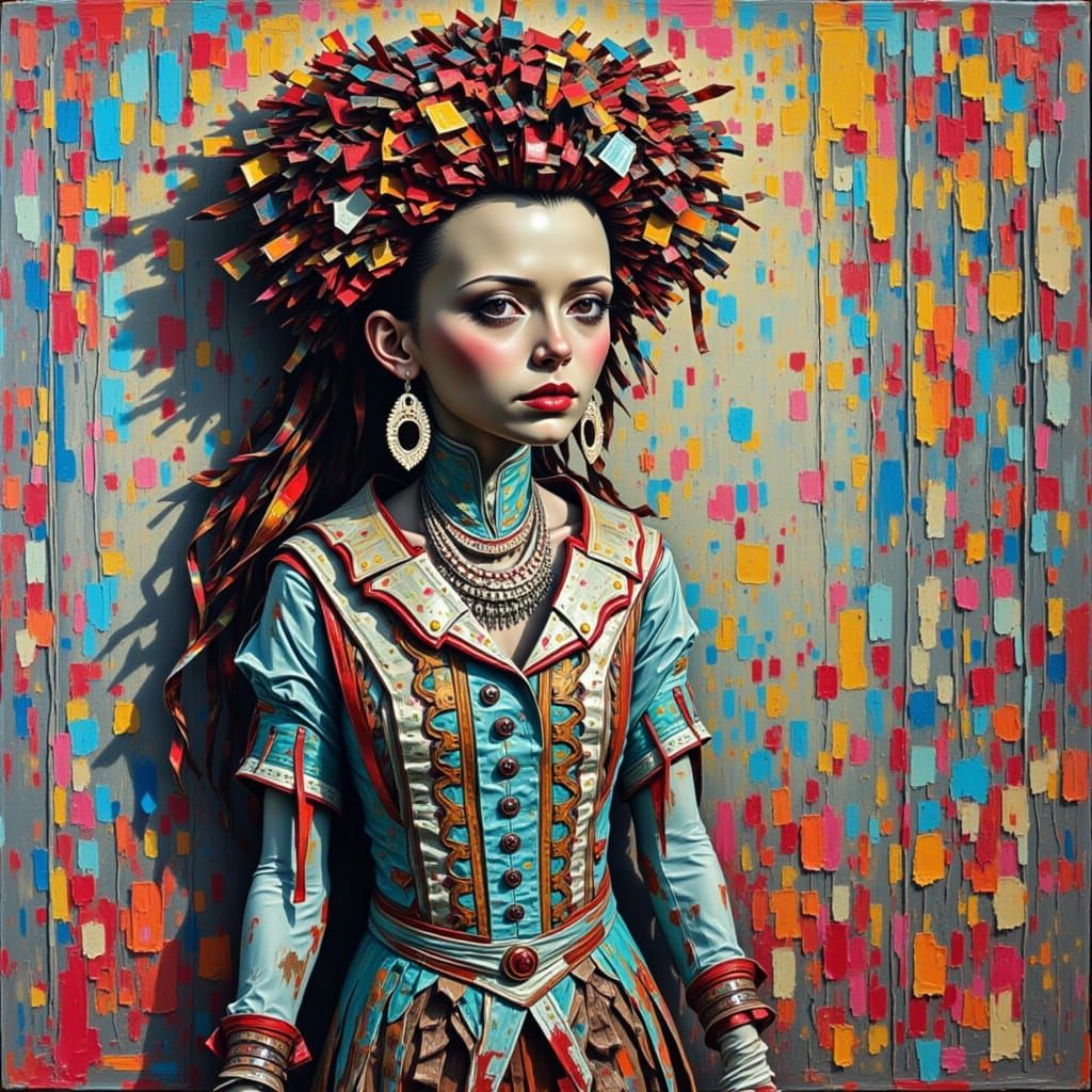 Abstract Glitch Art with Distorted Textures