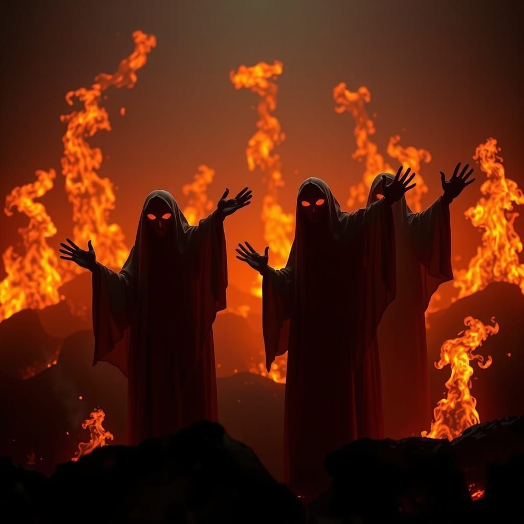 Ethereal Shadows Beckon in Hellish Flames