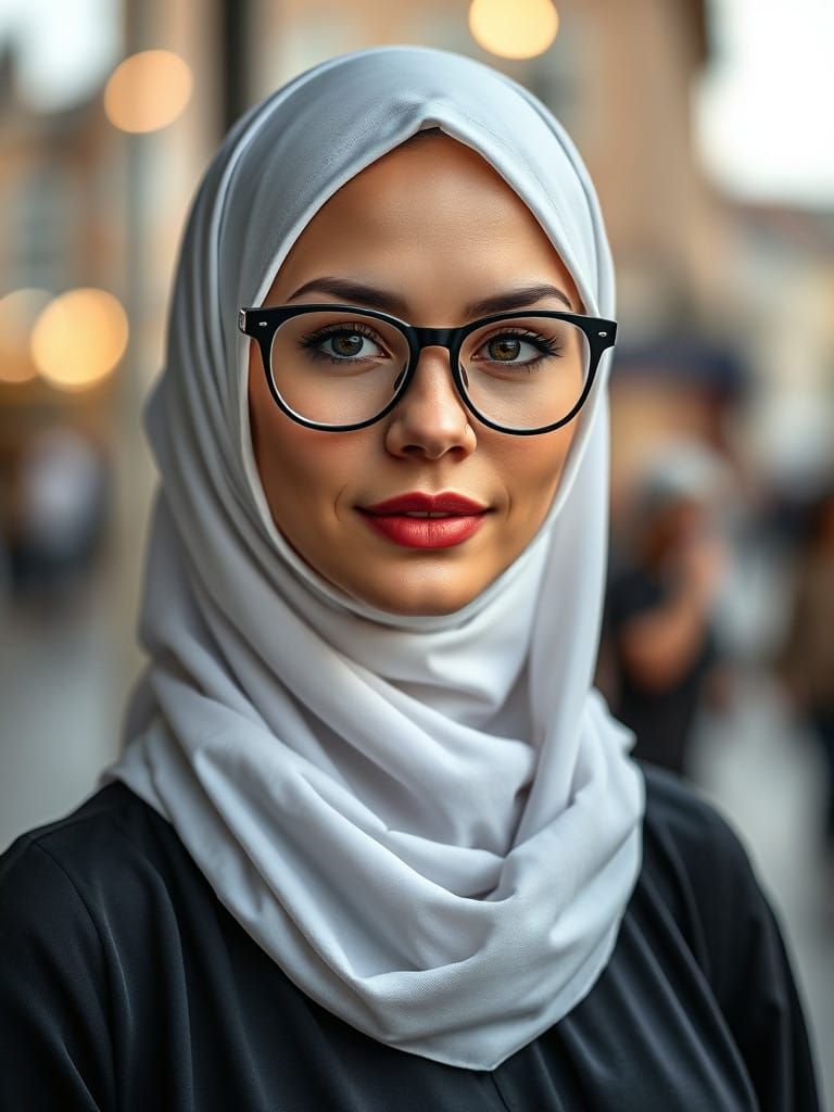 Hyper-Realistic Portrait of a Confident Finnish Woman in Hij...
